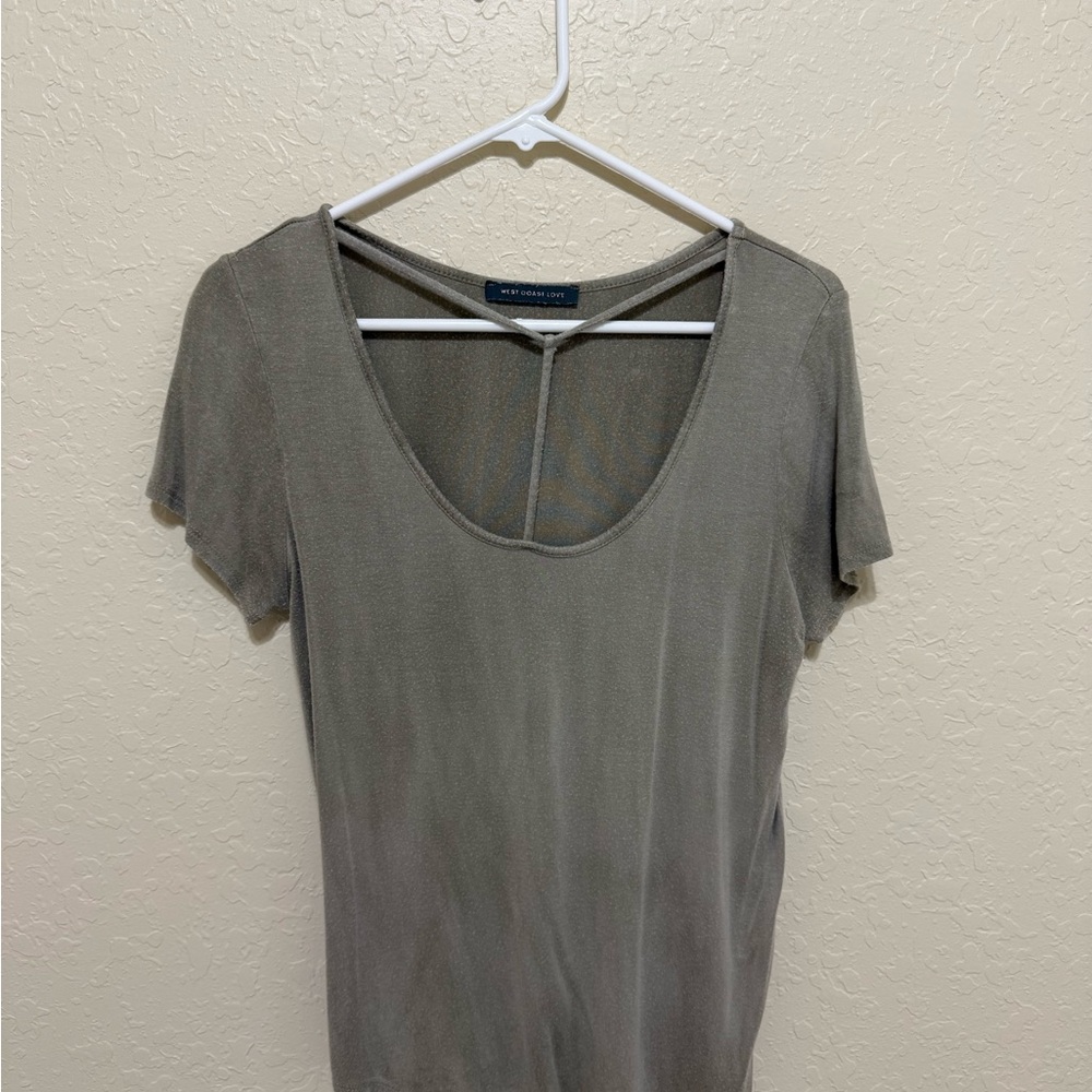 Olive Green Women's Short Sleeve Top